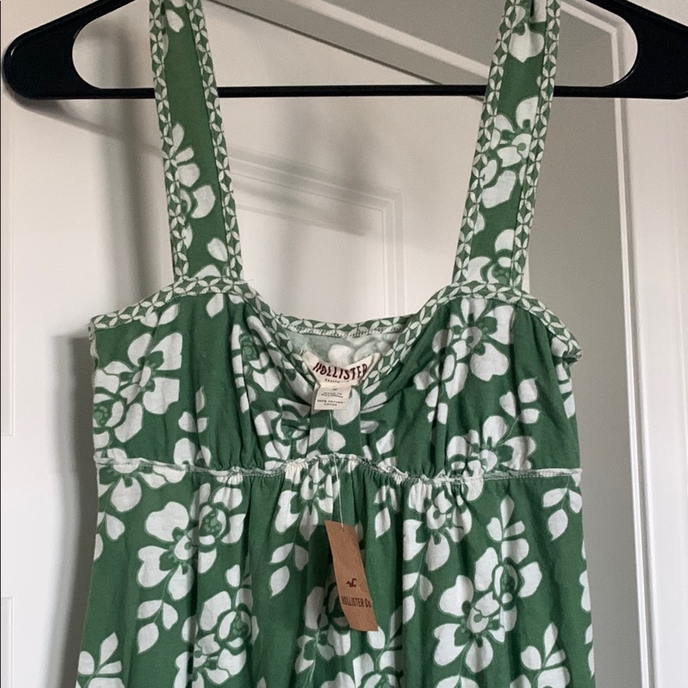 Hollister Green Floral Shirt Dress